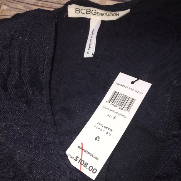 BCBG Woman’s Floral Jacquard Romper in Navy - Picture 5 of 8